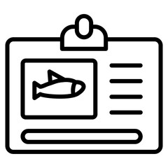 Fishing License Icon Element For Design