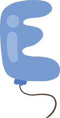 Blue Heart Balloon Clipart Letter E
