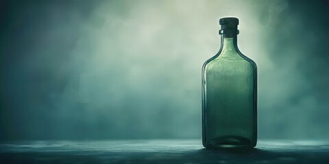 Green bottle with a cork stopper