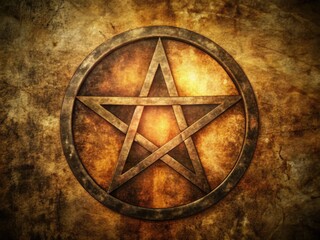 Vintage Gothic Pentagram Photography: Dark Mystical Star Symbol Image
