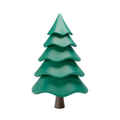Fototapeta premium 3D Rendered Teal Christmas Tree Graphic Isolated on Transparent Background