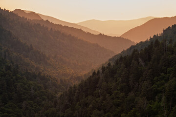 Sunset from Morton Overlook, Great Smoky Mtns Nat Park, TN