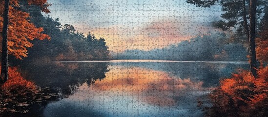 Autumn Lake Sunrise Reflection