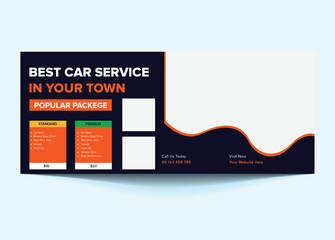 Car Wash Facebook Cover & Banner Template | Customizable Social Media Design