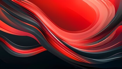 Dynamic red waves abstract art digital illustration modern design creative space eye-catching viewpoint