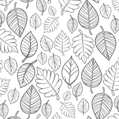 vector seamless pattern with leaves