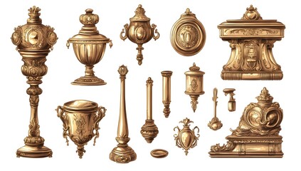 Ornate Golden Decorative Items