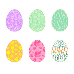 Happy Easter.Set of Easter eggs with different textures.