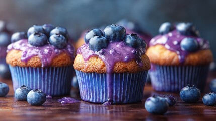 blueberry muffin isolated catoon style