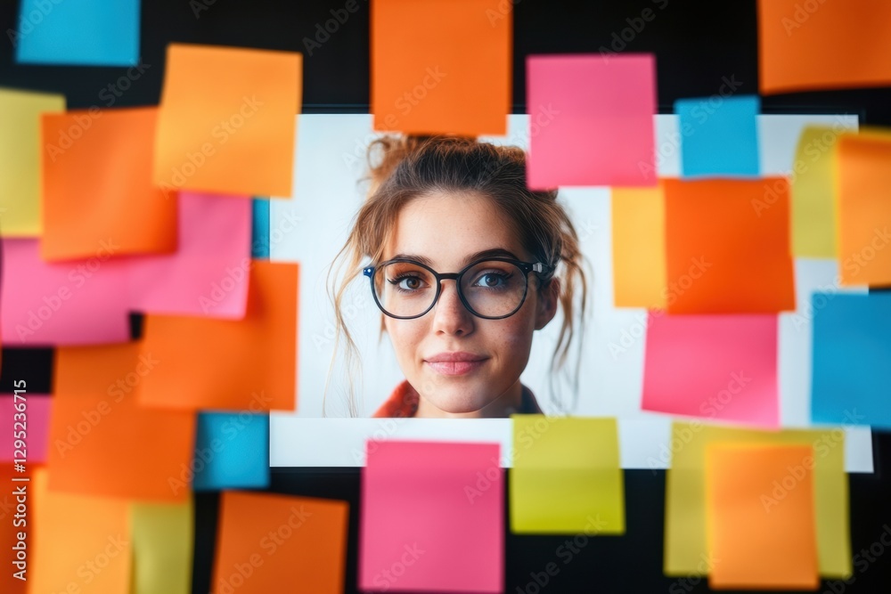 Poster Hybrid Workspace Creativity Millennial Professional Navigating Dynamic Collaboration through Vibrant Digital Brainstorming Interfaces - Remote Innovation Visualized