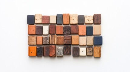 Obraz premium Tactile Typography Sustainable Material Palette Exploring Creative Literacy through Handcrafted Wooden Letter Blocks - Innovative Design Education and Sensory Learning Experience