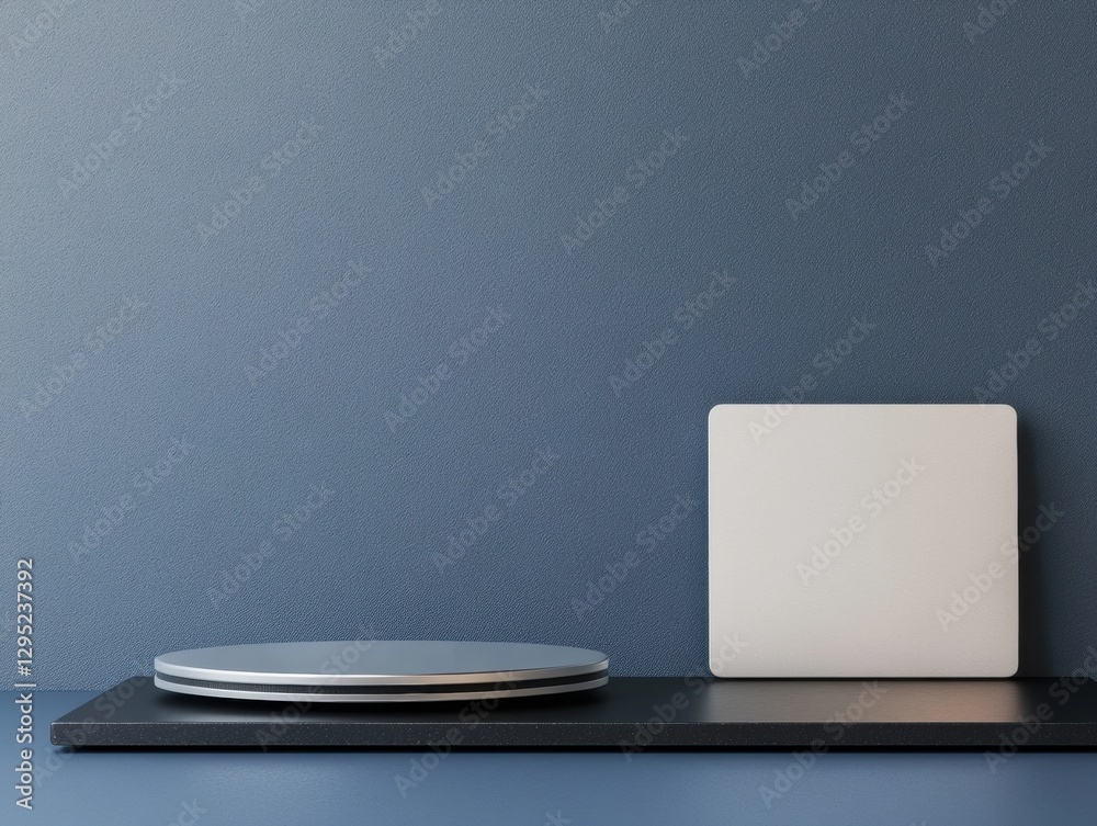 Aufkleber Minimalist Product Display Sleek Monochromatic Platform Showcasing Advanced Design for Premium Tech Branding and Creative Marketing Visualization