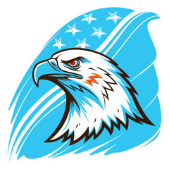 Powerful and majestic eagle head vector illustration, perfect for logos, mascots, and sports branding