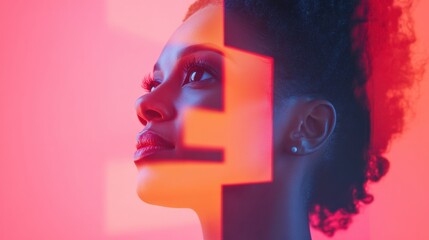 Chromatic Fusion Next-Gen Digital Identity Visualization - Immersive AI-Powered Personal Branding through Vibrant Geometric Portrait Design