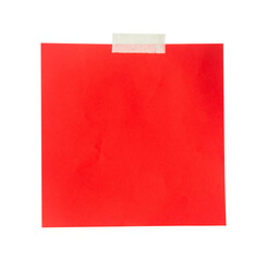 red paper with paper tape isolated