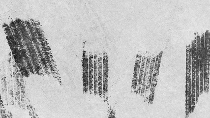 Top view tire marks on the asphalt road, Abstract texture and background black tire tracks on...