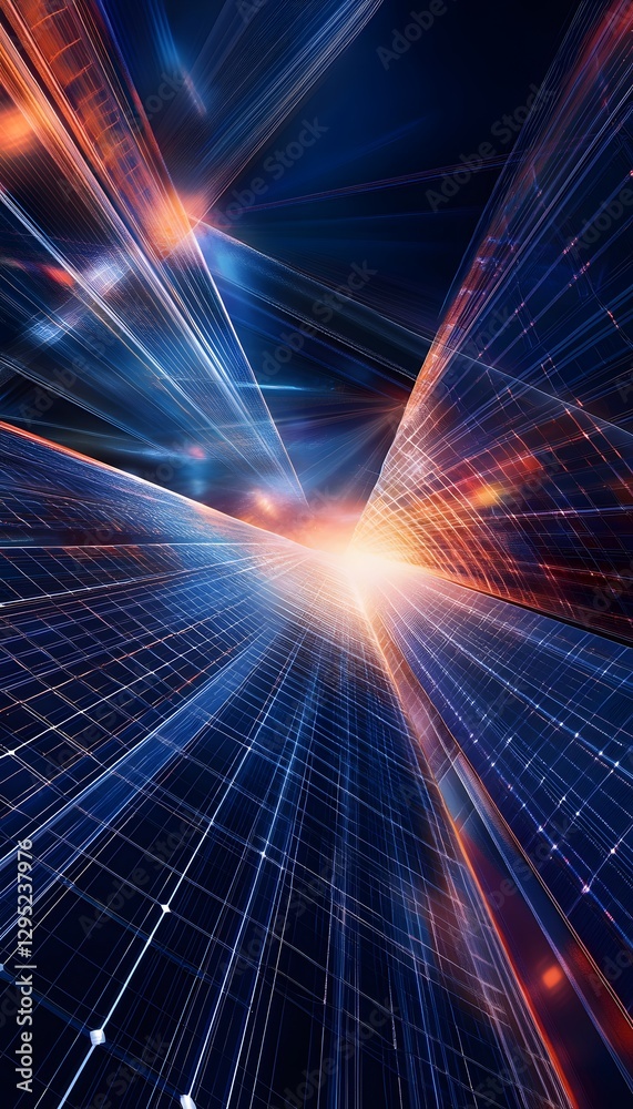 Poster abstract image of converging lines creating a perspective illusion