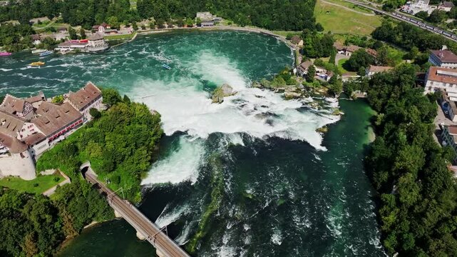 Rhine Falls - an iconic Swiss landmark and the most powerful waterfall in Europe