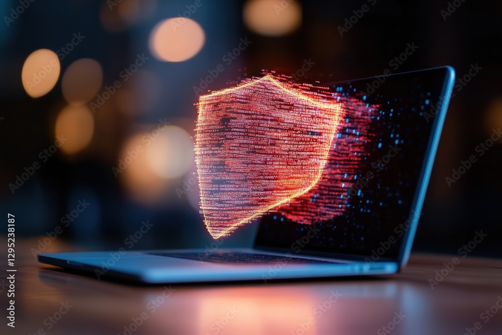 Aufkleber cybersecurity revolution holographic digital shield transforming tech protection with immersive ar v