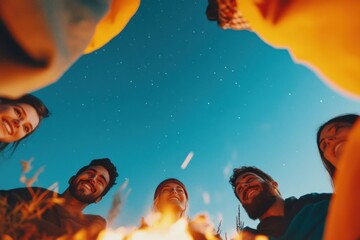 Digital Detox Reimagined Multicultural Millennial Tribe Connects Through Primal Campfire Experience - Unplugged Wellness and Authentic Social Bonding Under Starlit Wilderness
