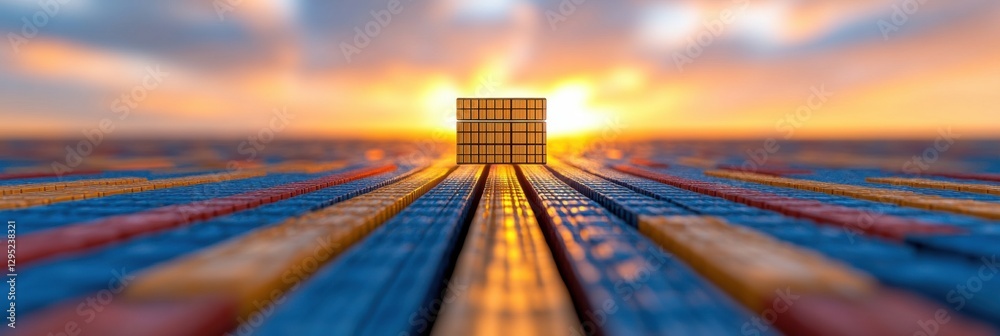 Aufkleber Future-Forward Digital Infrastructure Illuminated Server Network Visualization Showcasing Scalable Cloud Storage and Quantum Connectivity Potential