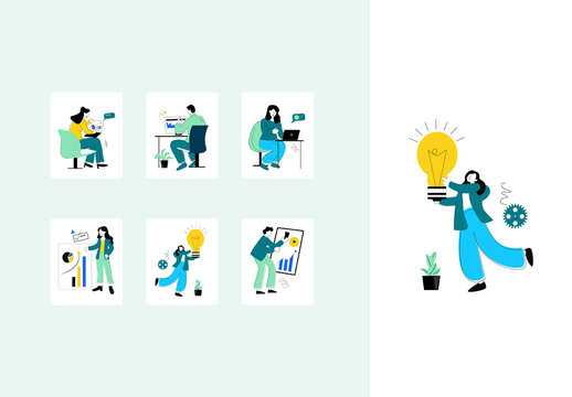 Creative Business and Finance Character Illustrations