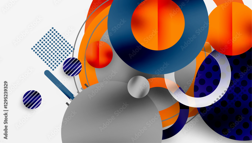 Aufkleber Abstract background - layered geometric shapes with smooth gradients and transparency