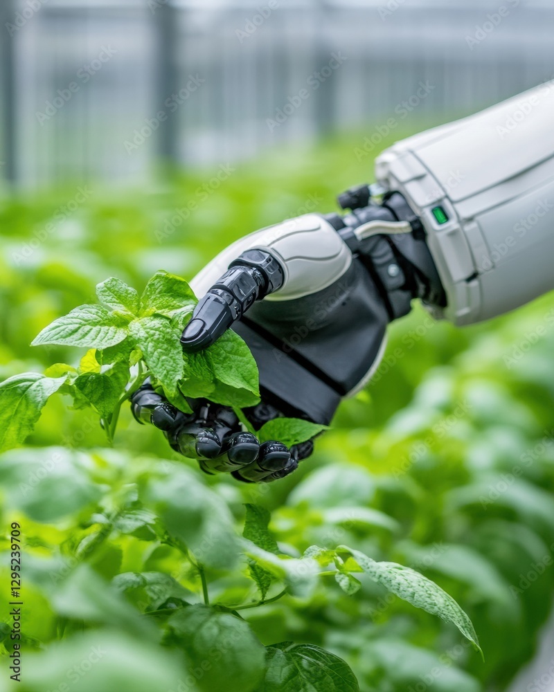 Poster precision agritech revolution robotic automation transforming sustainable greenhouse cultivation wit
