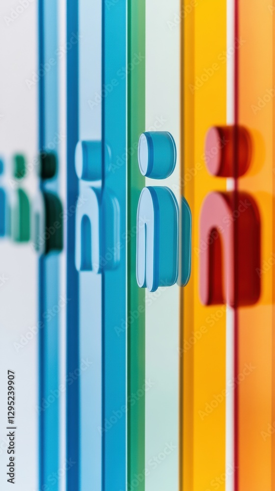 Aufkleber inclusive design spectrum vibrant minimalist workplace visualization showcasing universal accessibil