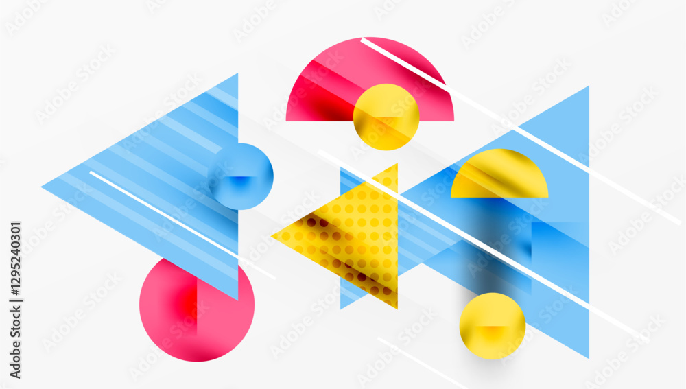 Aufkleber Modern geometric background - overlapping triangles with smooth gradients and semi-transparency