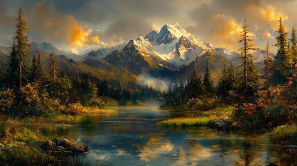 Obraz premium sunrise over the mountains