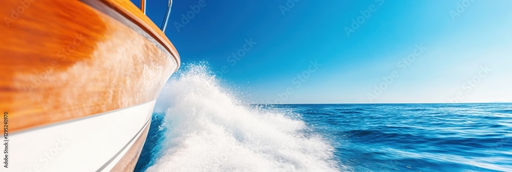 Poster high-performance nautical engineering luxury yacht cutting crystalline waves with precision design -