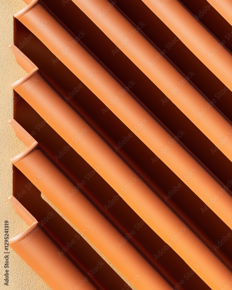 Poster golden hour geometry minimalist terracotta tile texture showcasing architectural design precision an