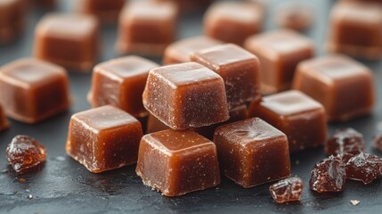 caramel candy isolated on transparent background