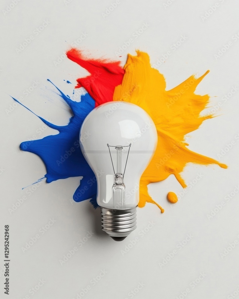 Poster dynamic creative innovation vibrant lightbulb concept for next-gen entrepreneurship, breakthrough id