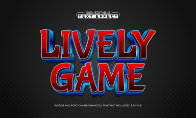lively game editable text effect with a game and happy text style