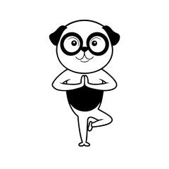 funny cartoon dog with glasses