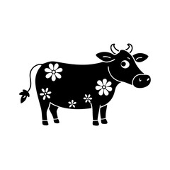 black and white cow