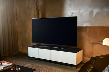 Modern Living Room with Stunning Landscape TV Display