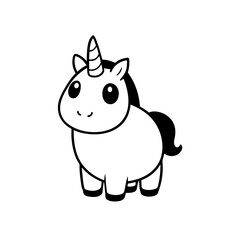 vector illustration of cartoon unicorn