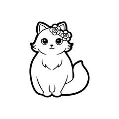 vector illustration of a cartoon cat