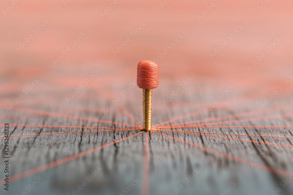 Aufkleber Minimalist Leadership Visualization Strategic Network Mapping with Precision Screw Metaphor - Innovative Business Connectivity and Structural Design Insight