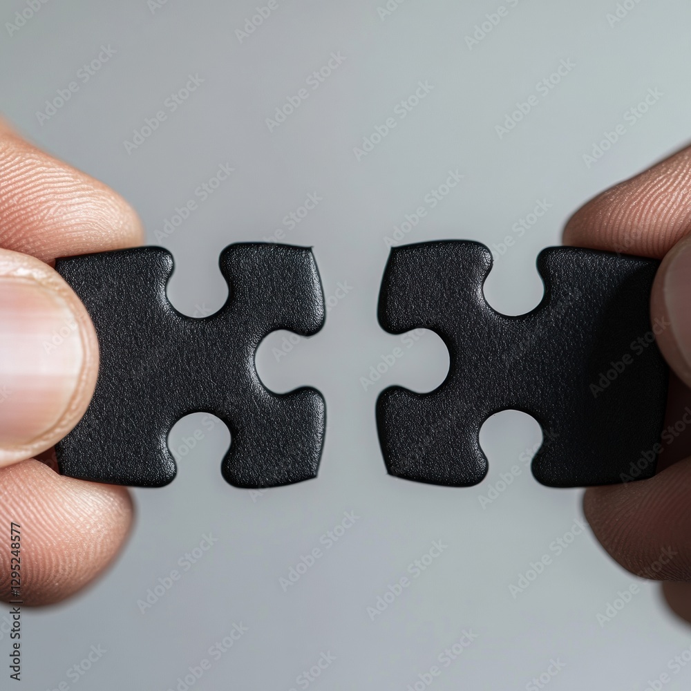 Aufkleber Minimalist Problem-Solving Concept Strategic Collaboration through Precision Puzzle Alignment - Innovative Business Solutions for Tech-Driven Teamwork Dynamics