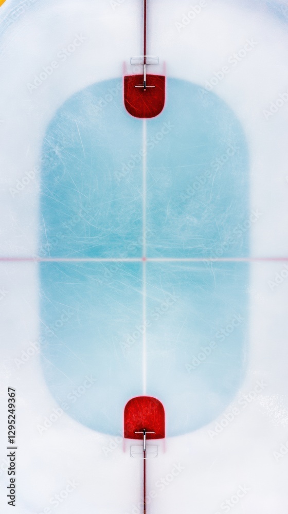 Poster precision sports architecture minimalist ice hockey rink aerial visualization - advanced facility de