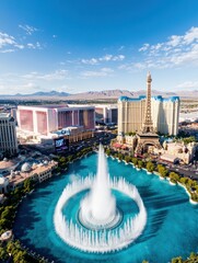 Obraz premium Immersive Urban Spectacle Las Vegas Strips Luxe Metaverse Experience - Innovative Hospitality Design Capturing Digital Nomad Wanderlust