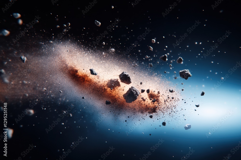 Poster cosmic disruption immersive 8k asteroid collision visualization for next-gen science education and c