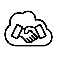 Virtual Meeting Vector Line Icon Design