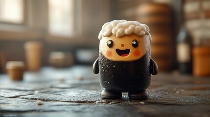 dark beer isolated catoon