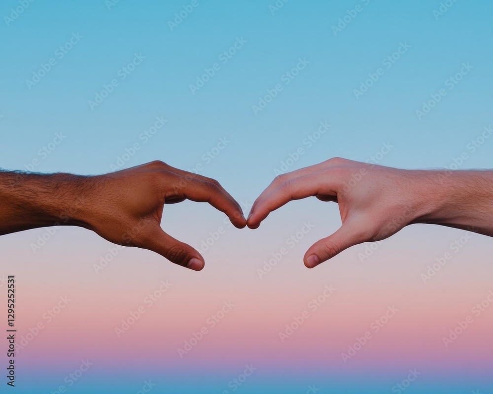 Poster Inclusive Connection Multicultural Diversity and Unity Visualized Through Tender Heart Gesture - Empowering Social Transformation in Digital Marketing Era
