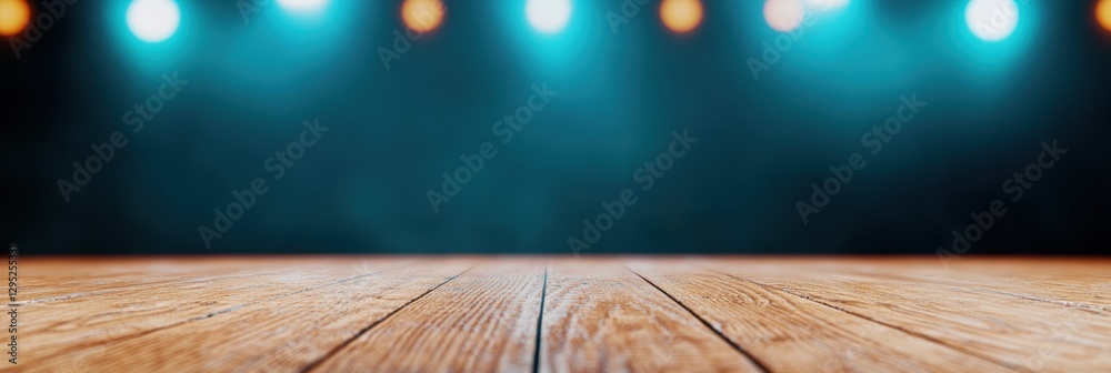 Aufkleber immersive sensory stage dynamic minimalist hardwood platform with dramatic lighting - performance de